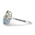 thumbnail image 2 of Auriga Fine Jewelry 925 Sterling Silver Rh Lt.Swiss Blue Topaz/ White Topaz and Peridot and Citrine Ring for Women Size 7, 2 of 6