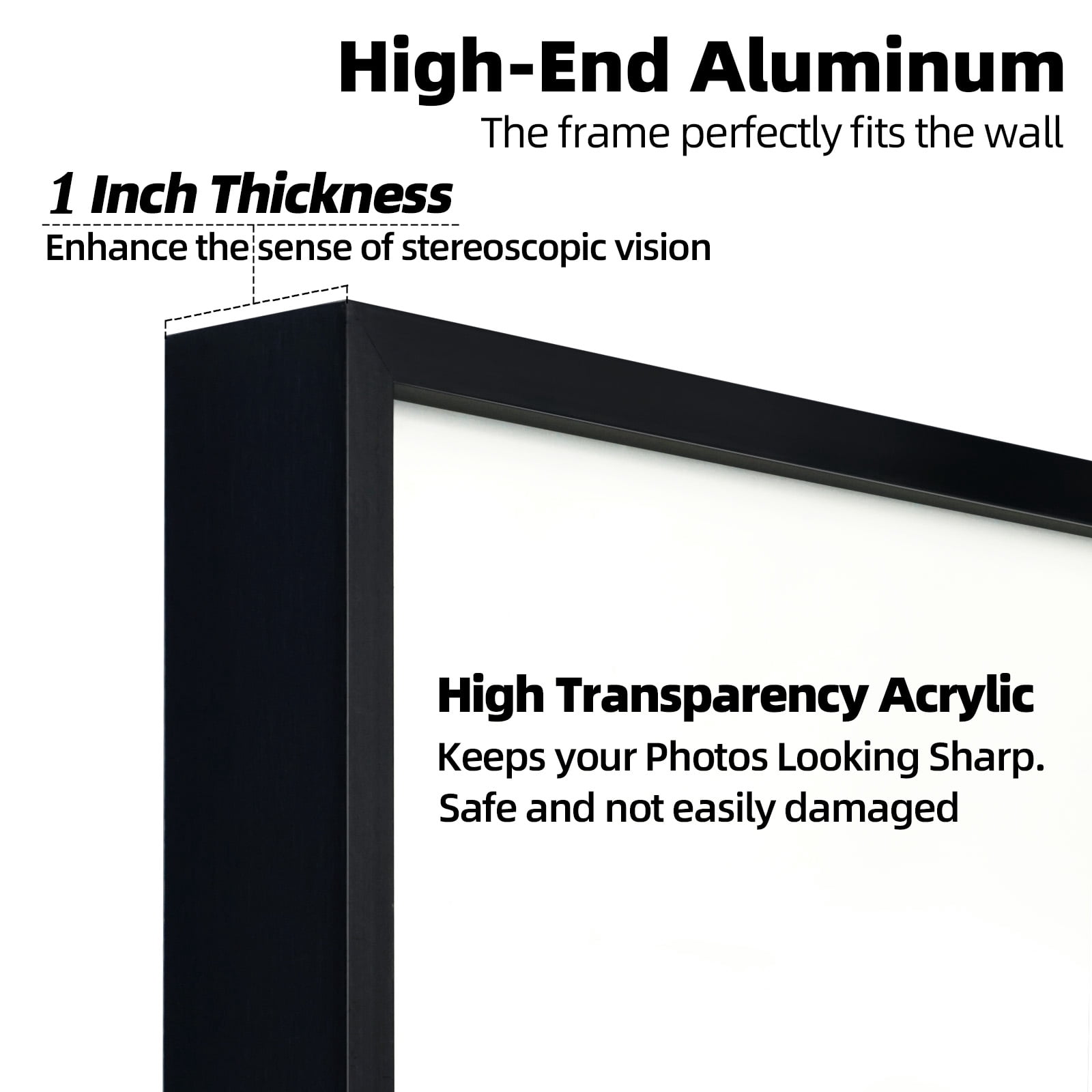 Kuxerla 2 Pack 11x14 Picture Frame Holds 8.5x11 Picture with Mat or 11x14 Picture without Mat,Black Gallery Wall Photo Frame With Clear Acrylic Front and MDF Back Panel