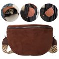 thumbnail image 6 of husxh Women Trendy Crossbody Bag Pu Leather Chest Bag Stylish Hobo Bag Solid Color Half Moon Crossbody Bag Adjustable Wide Strap Ladies Commuting Bag, 6 of 9