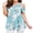 Lotus Blue, variant on Womens Cold Shoulder Tops Floral Print Casual Summer Tops Short Sleeve Blouse Cogild