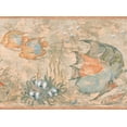 thumbnail image 1 of Poisson Coloré dans l'Étang Papier Peint Beige Bord Design Rétro, Rouleau 15' x 9'', 1 of 3