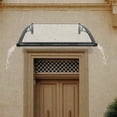 thumbnail image 4 of Door Awning Canopy 40x30x9in Black Clear Heavy Duty PC & Aluminum Alloy Rain Cover with 187 lbs Snow Load Capacity, 4 of 10