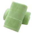 thumbnail image 1 of Xiao Hua Toalla de baño gruesa de color sólido para el hogar, suave, absorbente de agua, de terciopelo largo, de algodón puro, verde, juego de 2 piezas, 1 of 5