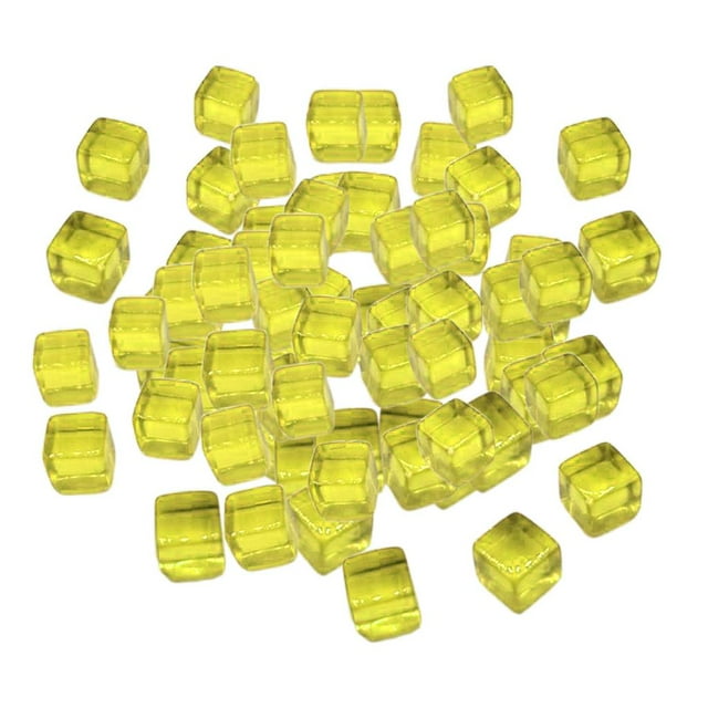 KLKCMS 100PCS/Lot 6 Sided Portable Drinking 10MM Acrylic Board Game Cubes Digital s Yellow