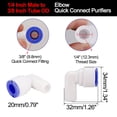 thumbnail image 2 of Conector de tubo de purificador de agua rápido Uxcell de macho de 1/4 de pulgada a hembra de 3/8 de pulgada, plástico blanco, 5 piezas, 2 of 7