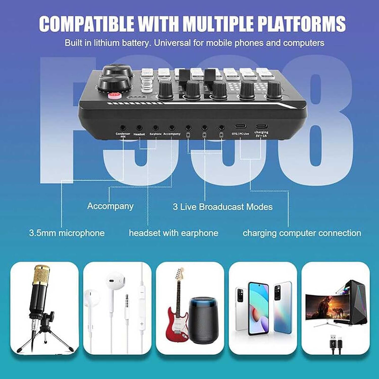 Portable Voice Modulator Live Sound Card Voice Changer - DJ Controller With  Real-Time Voice Effects For Streaming & Gaming Live Sound Card Voice Changer  DJ Controller Streaming