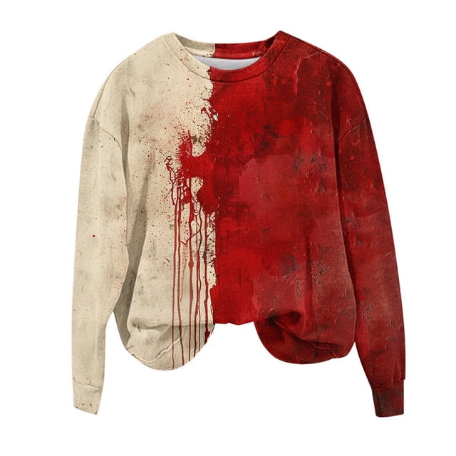 RKSTN Chandail pour Femmes à Col Rond Imprimé, Coupe Ample, Chandail à Manches Longues Sans Capuche, Chandails, Tenues d'Automne