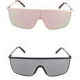 thumbnail image 1 of GFDYREE Lunettes de Soleil Aviateur Style Rétro VINTAGE à Visière Carrée Surdimensionnée (Lot de 2: Rose et Argent), 1 of 3