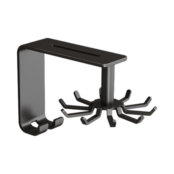 LACKUST Under Cabinet Hooks on Sale,Utensils Hanging Rack Kitchen Utensil Hooks 360 Rotating Wall Mounted Kitchen Wall Organizer for Brush Pots Gloves Spoons,Black