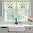 thumbnail image 4 of Sage Green Bunny Easter Balloon Curtains for Living Room/French Door, Eggs Spring Floral Rabbits Wooden Tie Up Curtains 63 Inch Length Energy Saving Kitchen Curtains Shades for Windows 42"x63", 4 of 8