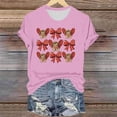 thumbnail image 2 of Hyknon Hauts pour Femmes Été Saint-Valentin Imprimé Manches Courtes Col Rond Haut/chemise Pull Doux Polyvalent pour Sortir, 2 of 4