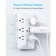 thumbnail image 5 of Anker Cargador de pared, protector contra sobretensiones 300J, extensor de salida 10 en 1, 6 CA, 2 puertos USB A, 2 puertos USB C, tomas de amplio espacio y carga rápida de 20 W, estación de carga de, 5 of 5