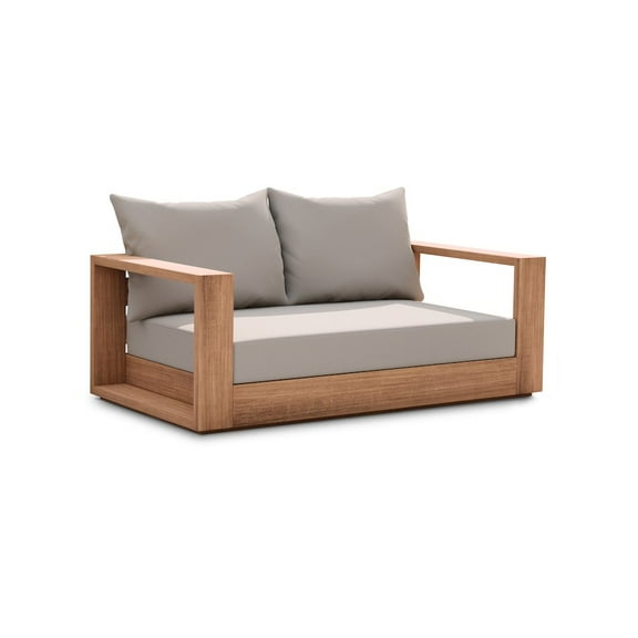 Meridian Furniture Tulum Grey Water Resisting Outdoor Loveseat
