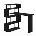 thumbnail image 2 of Furinno Classic L-Shape Computer Desk, Writing Desk with 5-Tier S-Shaped Side Shelves, Americano/Black, 2 of 6