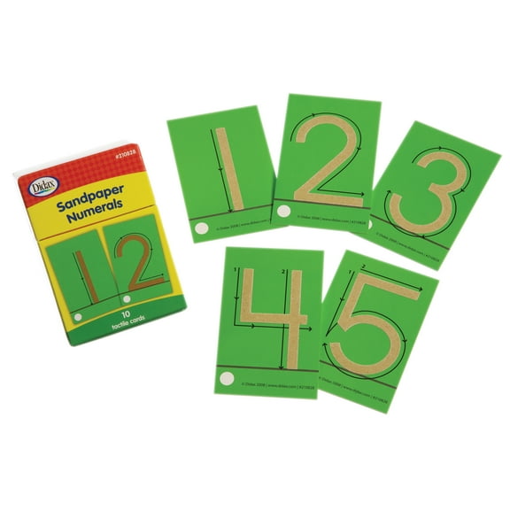 Didax Tactile Sandpaper Numerals – Numbers 0–9 with Rough Texture for Sensory Math Learning