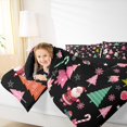 thumbnail image 4 of Feelyou Kawaii Santa Claus Full Size Comforter Sets, Winter Christmas Snowman Bedding Comforter Set, Pink Xams Tree Reversible Bedding Sets, Luxury Bedroom Decor, 3 Pieces, 4 of 8