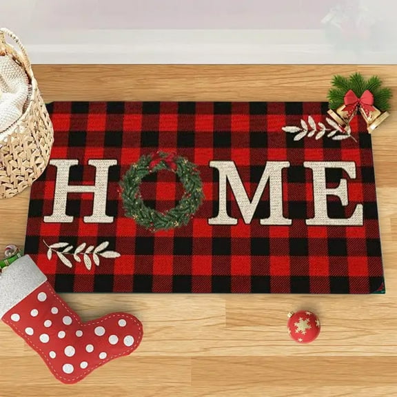 Christmas Anti-Slip Floor Mat - Thickened Water-Absorbent Bath Mat, Dirt-Proof Entrance/Doorway Mat, Festive Holiday Decor Mat, Easy to Clean, Non-Slip Bottom, Quick-Drying, Washable,D,23.62*15.75in