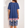 thumbnail image 2 of Avidlove Women's House Dress Print Nightgown with Pockets Comfy Short Sleeve Nightdress, 2 of 6