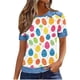 thumbnail image 4 of Tops de Verano de las Mujeres Tops de Cuello Redondo Casuales para las Mujeres Tops de Solapa Casuales Impresos de Pascua de Moda de Verano para las Mujeres, 4 of 6
