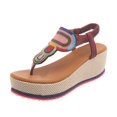 thumbnail image 5 of Platform Wedge Flip Flop Sandals for Women 2025 Ethnic Bohemian Chunky Thongs High Heel Dressy Sandals, 5 of 8