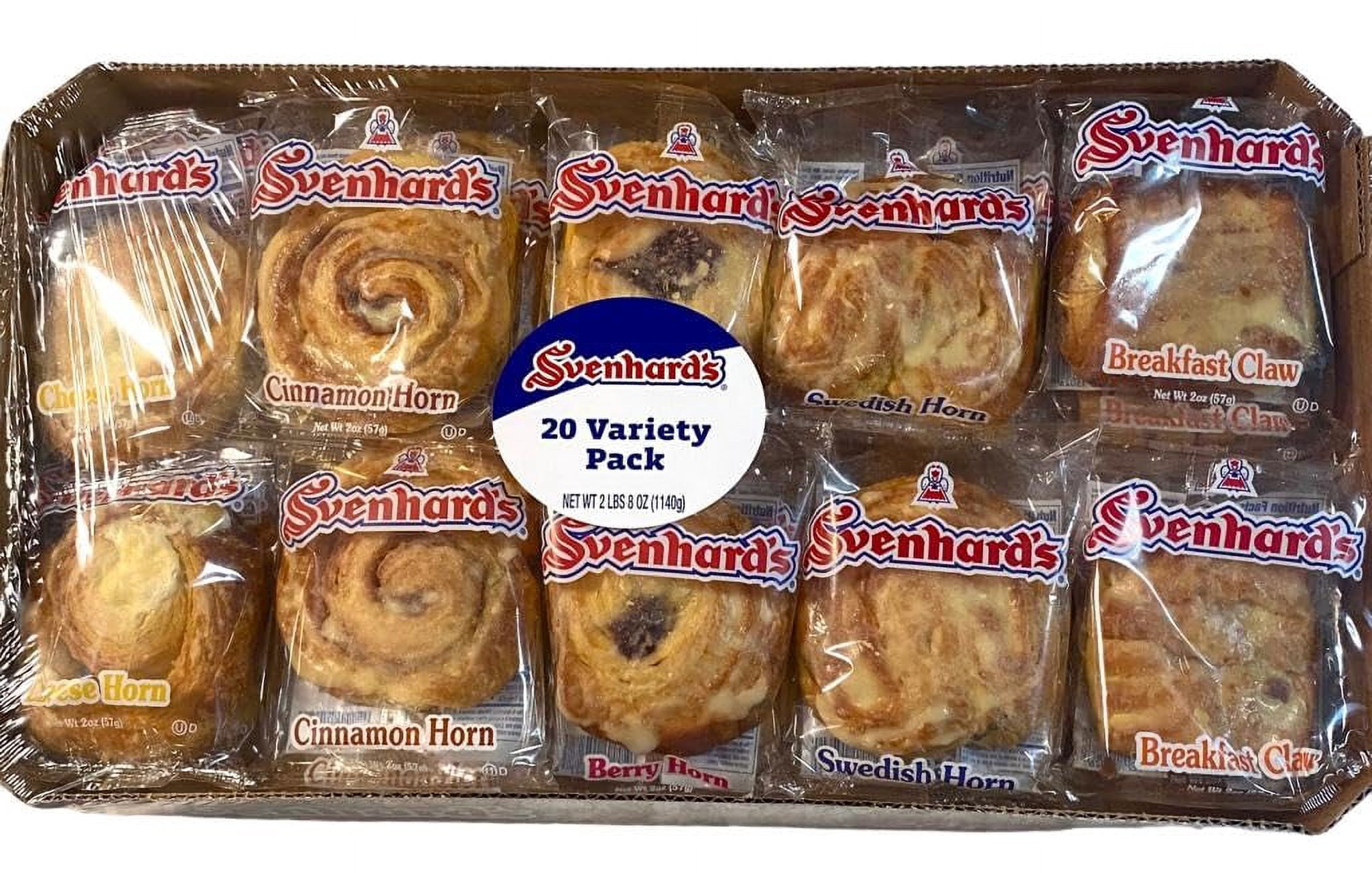 Variety Danish 20 count Cinnamon, Berry, Cheese,raisin,breakfast claw,