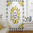 thumbnail image 6 of Summer Yellow Lemon Sheer Curtains 108 Inches Extra Long, Black Buffalo Plaid Farmhouse Light Filering Curtains, Privacy Drapes Simi Floor to Veiling Curtain for Living Room Bedroom Window Treatment, 6 of 9