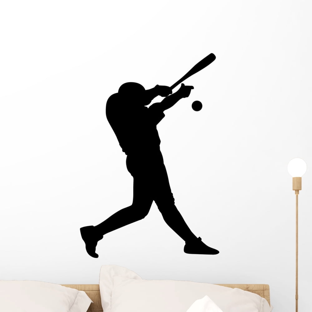 Wallmonkeys Sports Silhouette Baseball Wall Decal by Wallmonkeys Peel