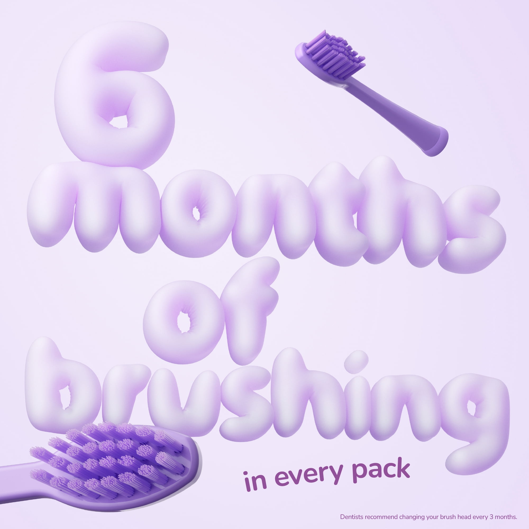 Ordo - Kids Battery Toothbrush Heads - Squishmallows Daxxon - Purple - 2 Pack