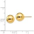 thumbnail image 3 of 14K Yellow Gold Polished 9mm Ball Post Earrings (9 X 9) Made In United States x9mmg, 3 of 5