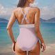 thumbnail image 4 of WILLBEST Traje de Baño de Manga Larga Para Mujer, Traje de Baño Para Mujer, Cuello En V, Monokini, Cintura Elástica, E Ropa de Playa Para Fiesta En La Piscina, Verano, 4 of 5