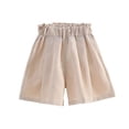 thumbnail image 4 of Fozruso Girls Summer Solid Skirted Shorts For Girls Lightweight Loose Fit Casual Bottoms For Everyday Play And Comfort Girls Casual Shorts(Beige), 4 of 7