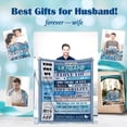 thumbnail image 4 of to My Husband Blanket, Anniversary Romantic Gifts for Him, for Husband, Soft Cozy Husband Blanket for Bed Couch, Birthday Gifts for Husband from Wife 50x60 Inches, 4 of 6