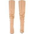thumbnail image 5 of BLISSFUL STEP Pointed Toe Slouches Stiletto Heels Over the Knee High Boots for Women, 5 of 6