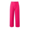 thumbnail image 5 of Summer Pants for Women 2025 Women's Wide Leg Work Pants High Waist Business Casual Slacks Trousers Sweat with Pockets Petite Trousers for Women Dress Women's Work Zipper Leggings Mom Red 2XL, 5 of 5