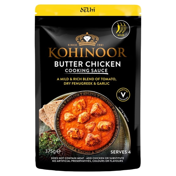 Kohinoor Delhi Butter Chicken Cooking Sauce 375G, Imported from Britain
