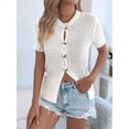thumbnail image 4 of Short Sleeve Knit Tops for WomenY2k Spring Summer Crew Neck Business Casual Work Clothes Color XL, 4 of 10