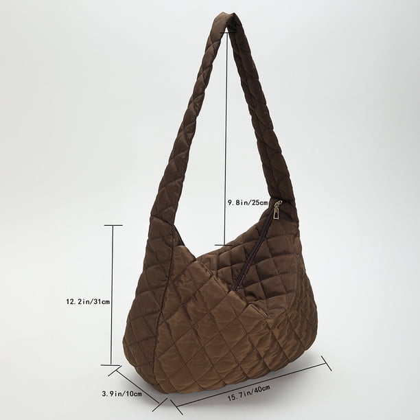 Bolsa De Hombro Bolso de mensajero acolchado ligero de embrague femenino de moda para mujer (café) Ndcxsfigh Para Estrenar