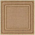 thumbnail image 3 of Unique Loom Outdoor Border Collection Area Rug - Multi Border (6' Square Light Brown/Brown), 3 of 7