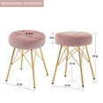 thumbnail image 3 of Duhome Velvet Vanity Makeup Stools Tufted Footstool Bench Small Side Chairs With Gold Legs for Livingroom Bedroom Entryway Salmon Pink, 3 of 8