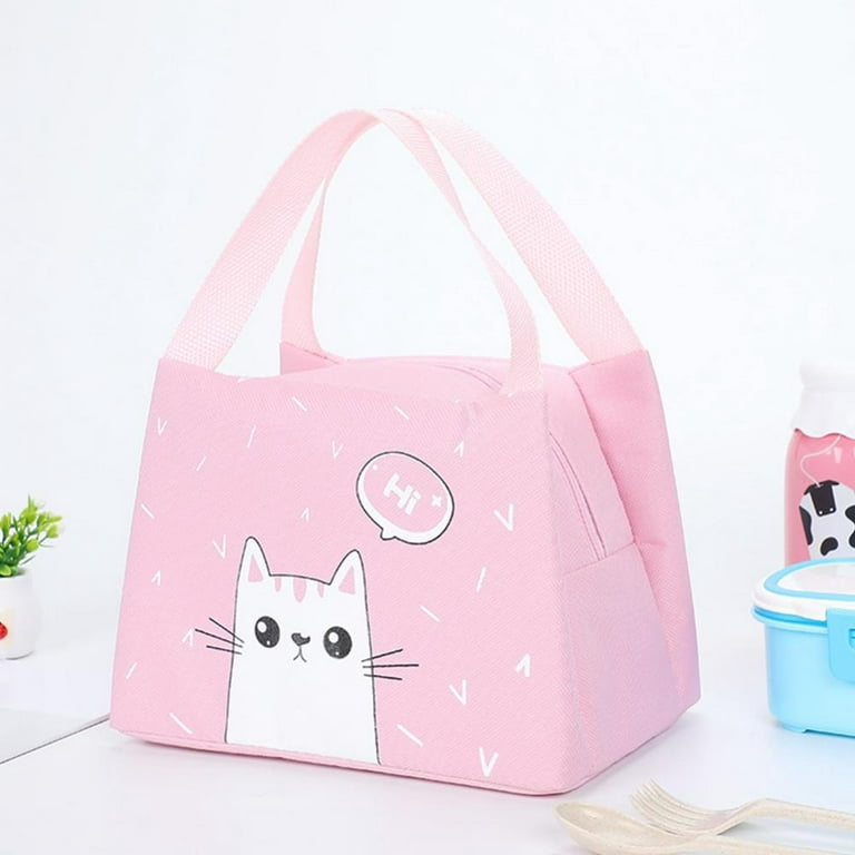 GGOOB Kawaii Lunch Bag for Girls Lunch Box Insulated Cute Lunch Bags for Women Insulated Lunch Box for Kids (Pink)