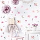 thumbnail image 1 of Calcomanía de pared de flores rosas de acuarela, pegatina de pared floral de peonía floreciente para decoración de dormitorio de niñas, 1 of 7