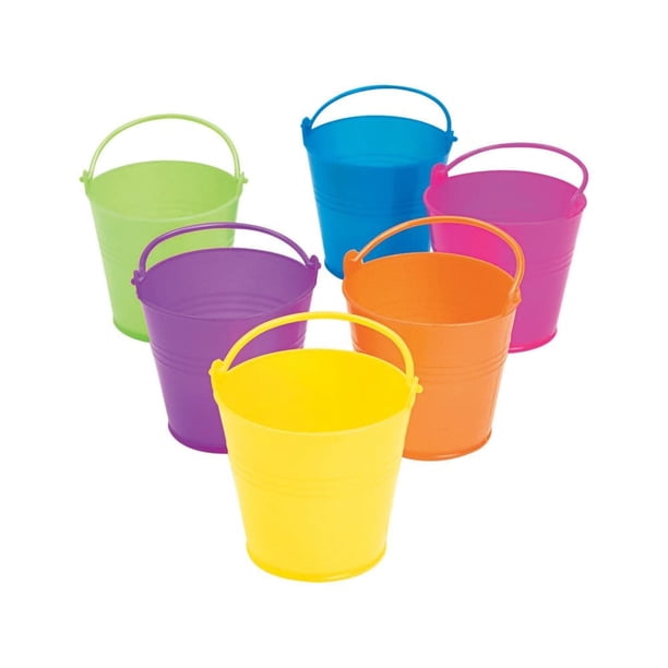 Small Fall Pails Mini Bright Plastic Pails - Party Supplies - 12 Pieces - Walmart.com ...