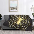 thumbnail image 2 of Balery Gold Spider On The Web Manta de Franela con Dibujo, Lujo Ultra Suave y Cálido, Antipelusa y Resistente a las Arrugas para Cama, Sofá, Camping -80"x60", 2 of 6