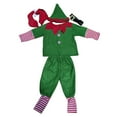 thumbnail image 4 of Christmas Elf Costumes Parent-Child Holiday Green Elf Outfits Xmas Family Matching Clothes for Kids Girls Boys Women Men, 4 of 7