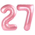 thumbnail image 1 of Globos con números Enyeopd 27, 40 cm, rosa perla, para fiesta de cumpleaños, 1 of 5