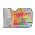 thumbnail image 2 of YFYANG Front Windshield Sun Shade, Urban Architecture Graffiti Foldable Car Visor for Cars, Trucks, SUVs, Small, 2 of 9