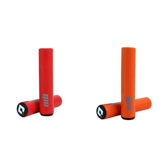 2pair ODI Bicycle Grip Silicone Handlebar Grips Shock-Absorbing Soft Mountain Bicycle Grip Red & Orange