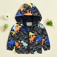 thumbnail image 2 of Zanarzt Toddler Coats for Boys Toddler Rain Jacket Cartoon Windbreaker Coat Baby Girl Boy Zip Hooded Outerwear Spring Raincoat Black,2-3 Years, 2 of 9