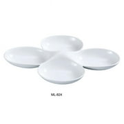 5 oz Well Porcelain Four Divided Bowl, Super White - 13.5 x 8.75 in. - Pack of 12