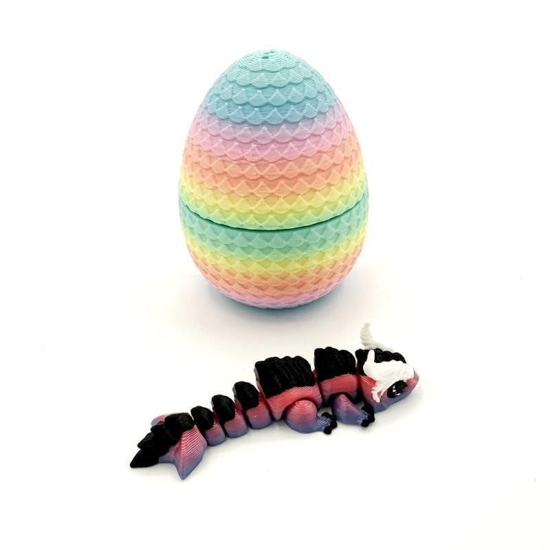 6 Pack Small Mystery Dragon Eggs, 3D Printed Dragon Eggs with Fully Articulated and Colored Dragon Inside, Unique Mystery Dragons for Easter Fun, Easter Basket Stuffers